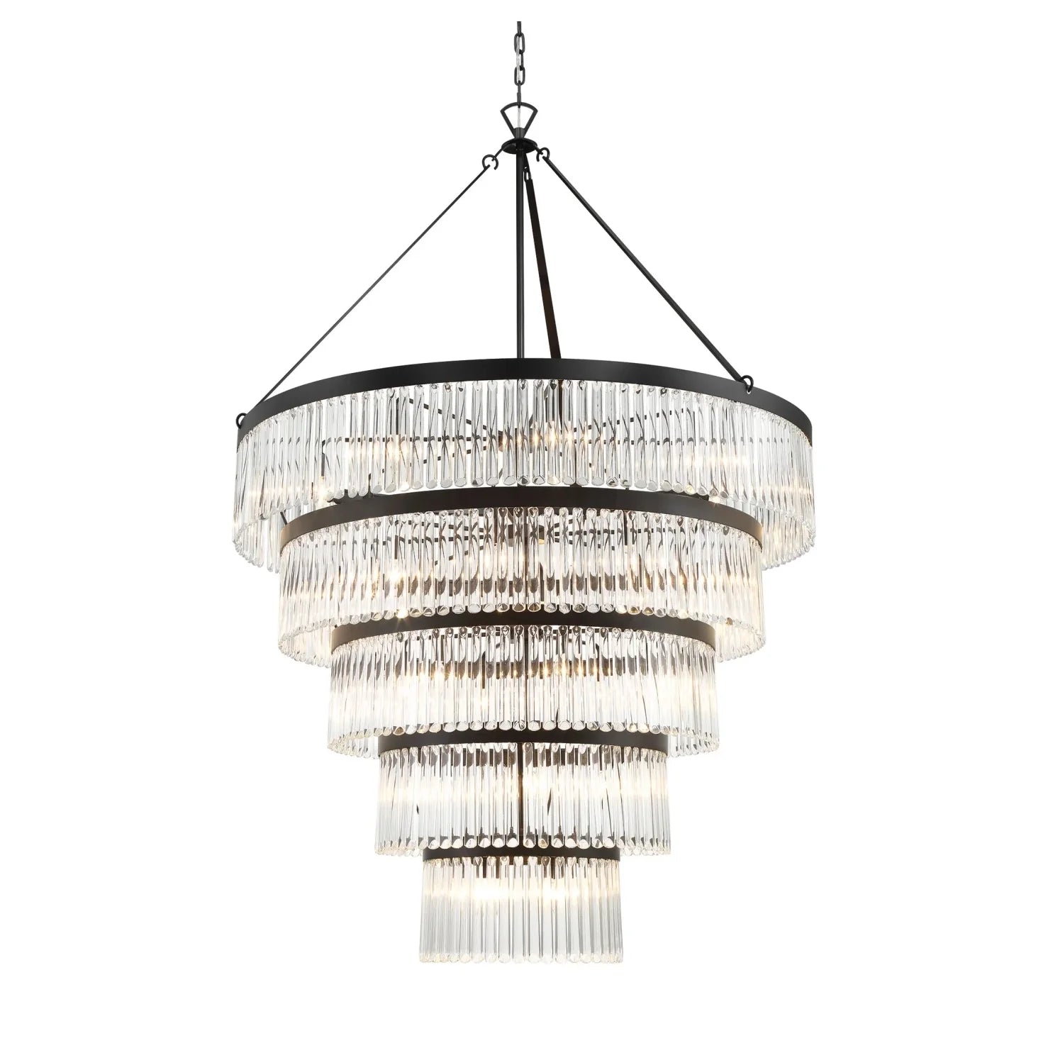 Emilie Crystal Waterfall 5-Tier Chandelier 30 Light 48"W