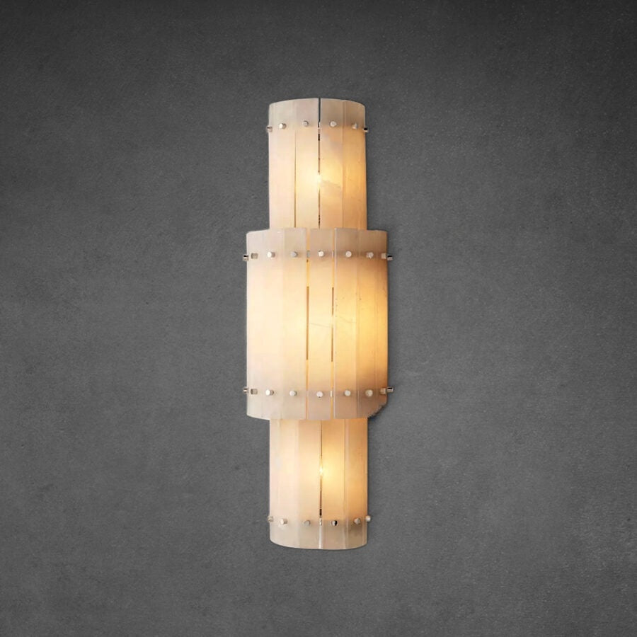 Lux Marcus Alabaster Grand Round Sconce