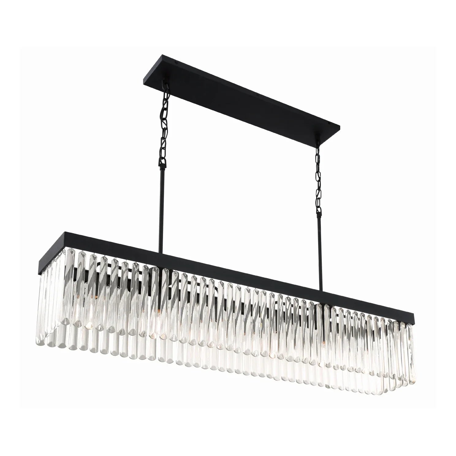Emilie Crystal Waterfall Rectangle Chandelier