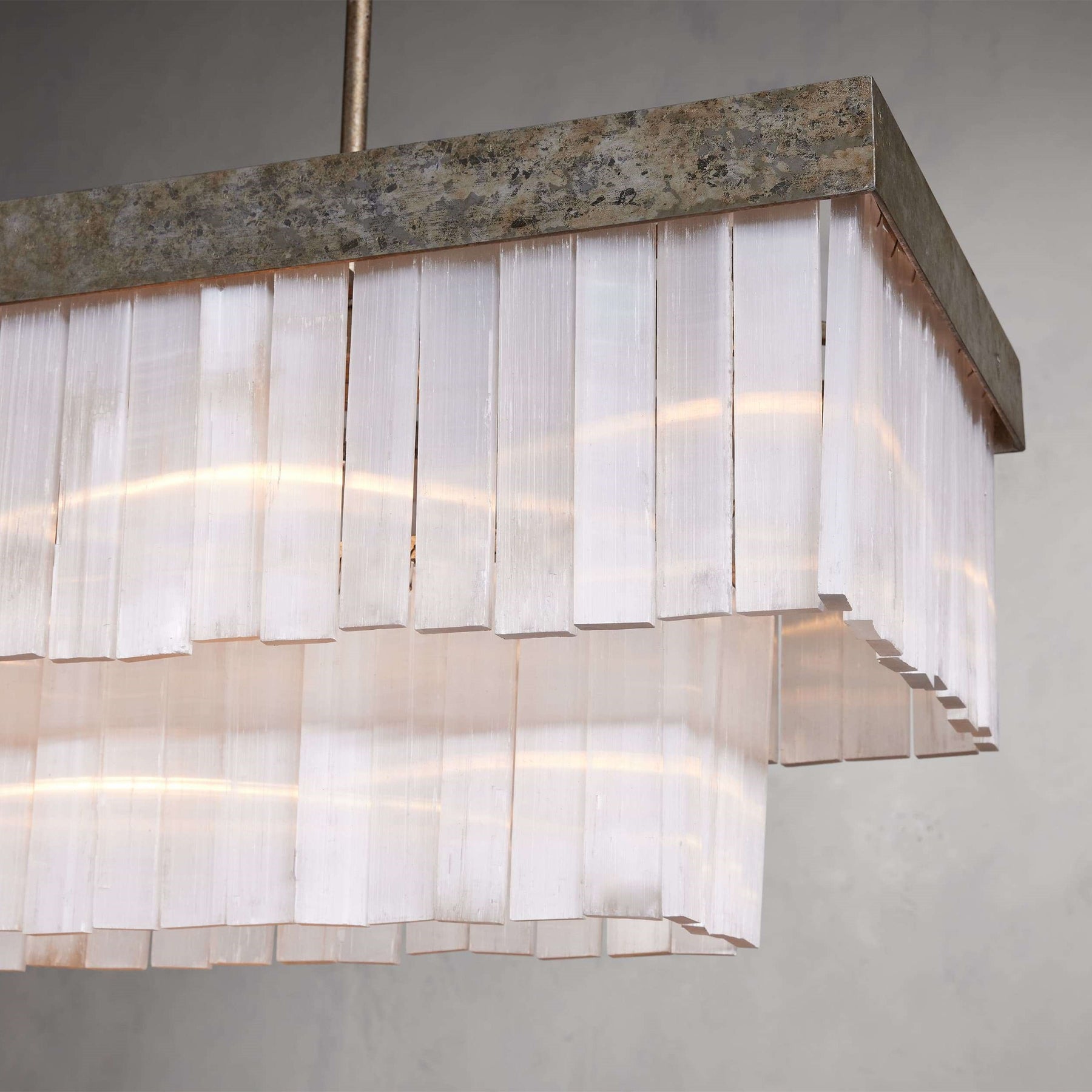 Cameron Luxury Selenite Linear Chandelier 49'' 59''
