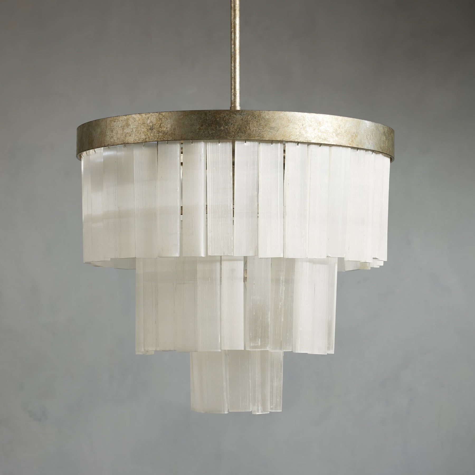 Cameron Luxury Selenite 3 Tier Round Chandelier