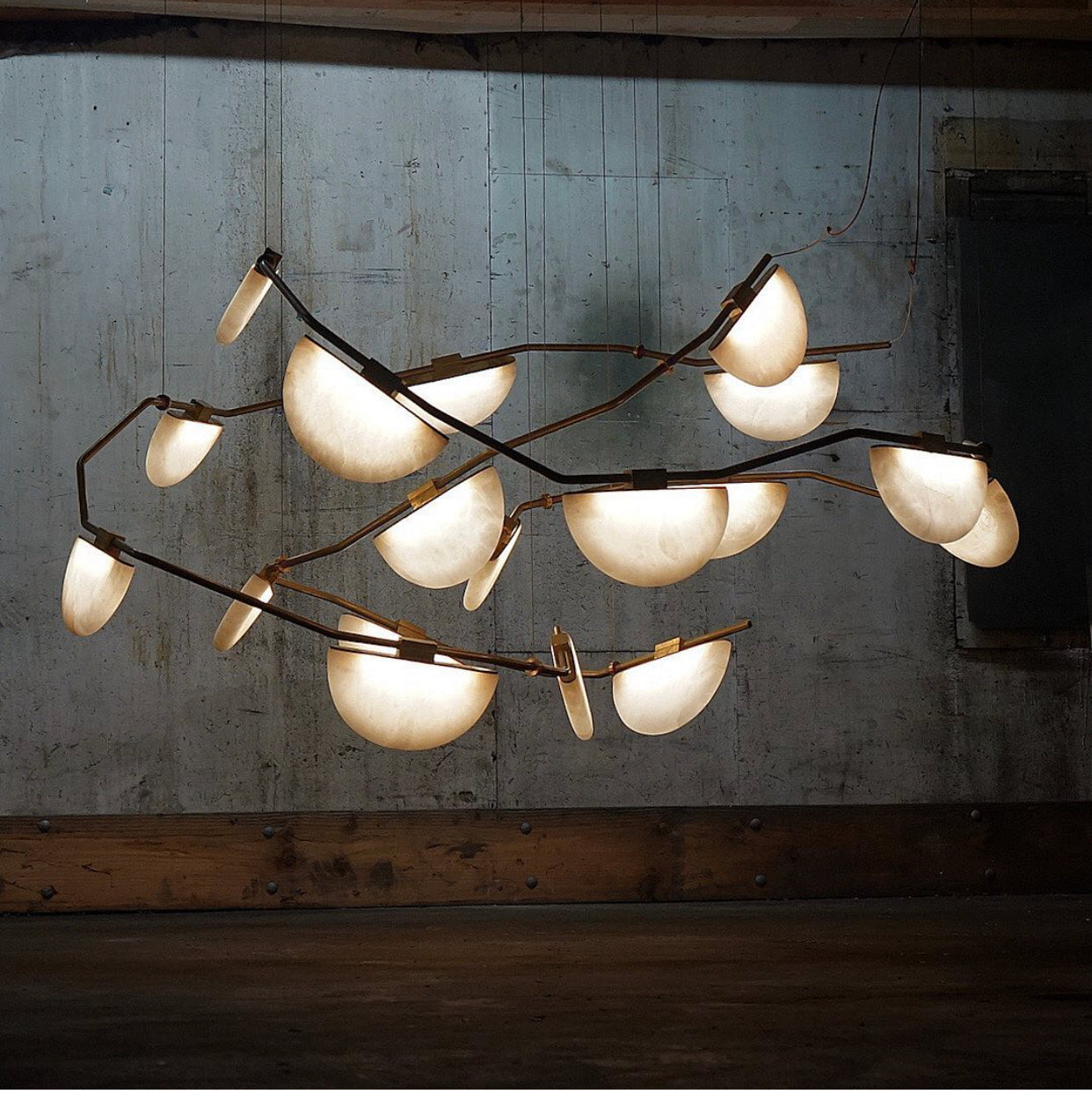 Merlin Selena Alabaster Chandelier, Luxury Modern Chandelier for Living Room