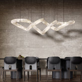 Merlin Scarlett Designer Alabaster Pendant Light, Modern Luxury Inspired Chandelier