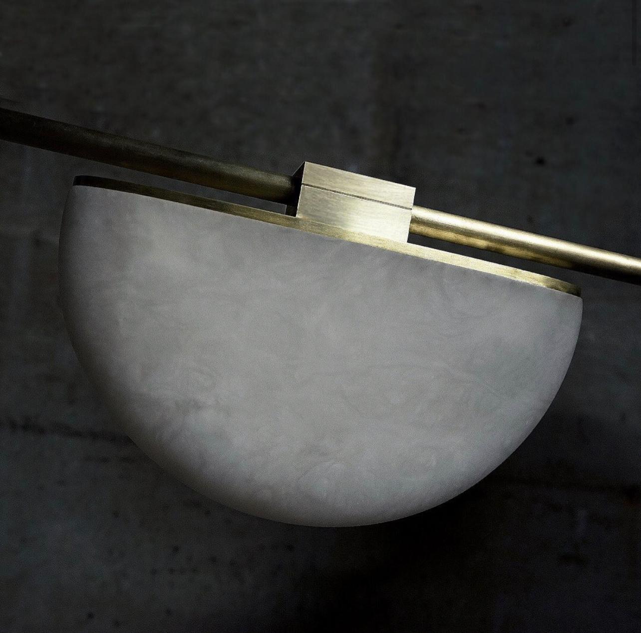 Merlin Selena Alabaster Chandelier, Luxury Modern Chandelier for Living Room