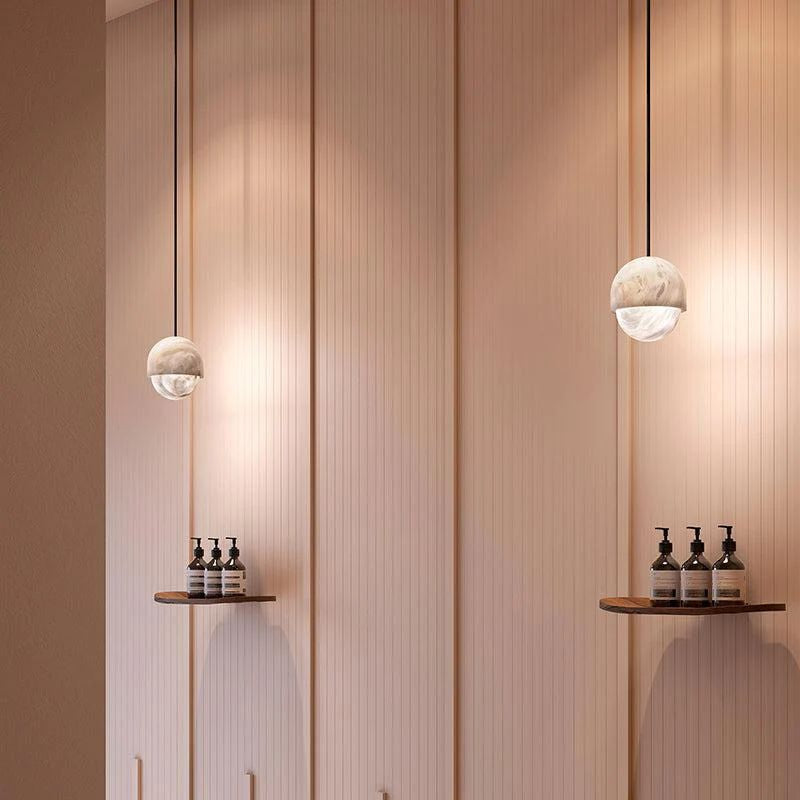 Merlin Ronan Modern Alabaster Mini Island Pendant Light