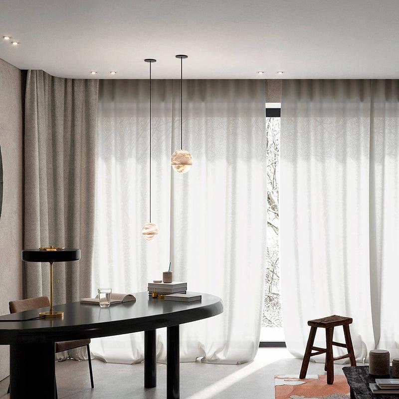 Merlin Ronan Modern Alabaster Mini Island Pendant Light