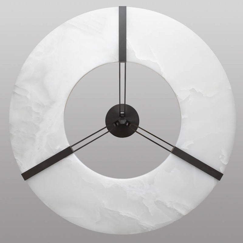 Merlin Madge Round Alabaster Plate Chandelier, Illumination Lamps