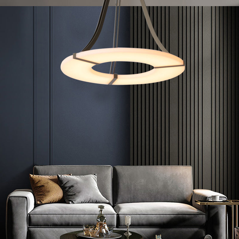Merlin Madge Round Alabaster Plate Chandelier, Illumination Lamps