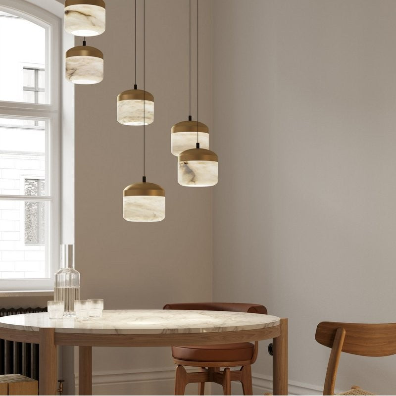 Merlin Queena Modern Alabaster Pendant, Kitchen Island Pendant Light