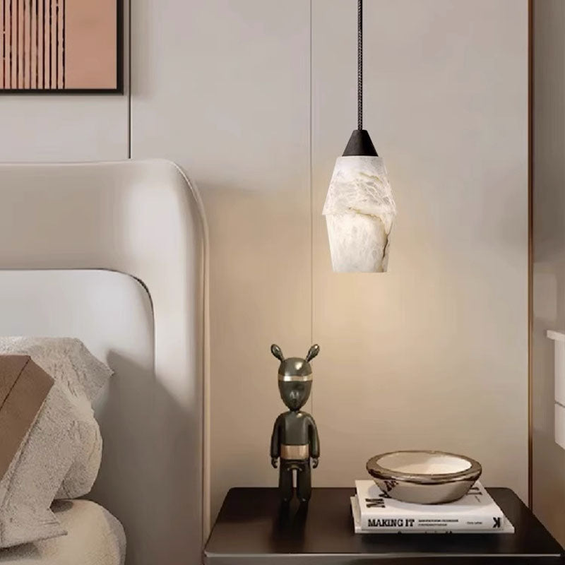 Emilia Alabaster Pendant Lighting Over Dining Table