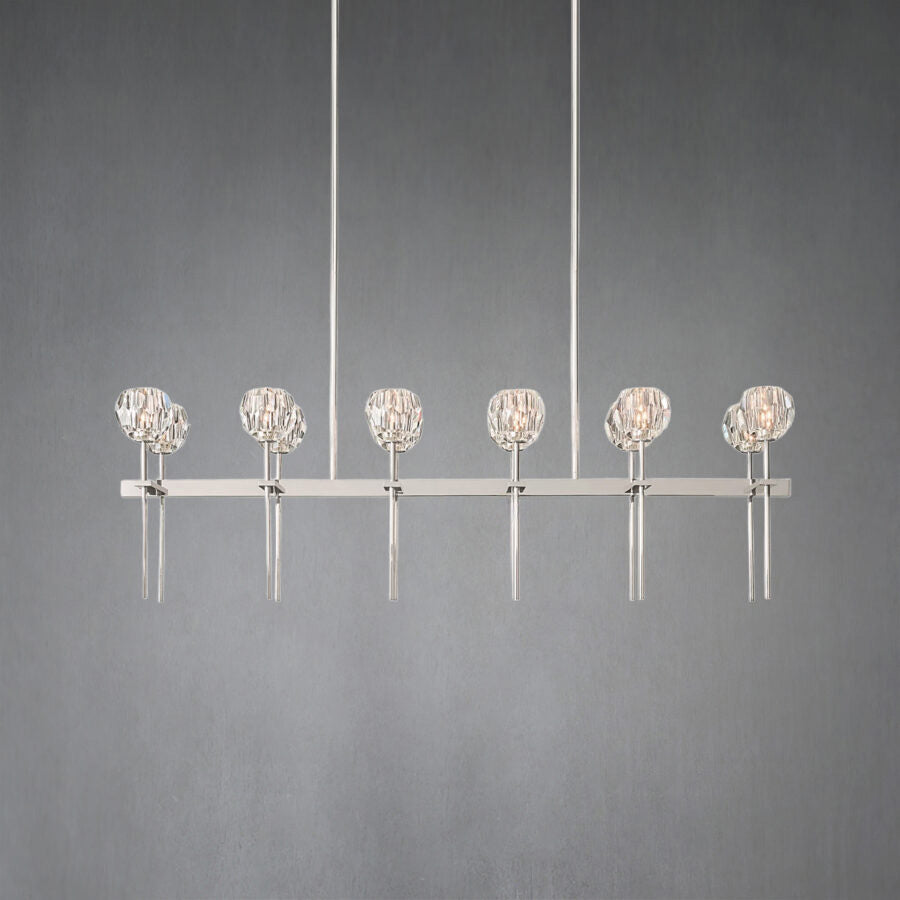 Kristal Ball Linear Crystal Chandelier, Dining Table Lamp, Kitchen Island Lamp