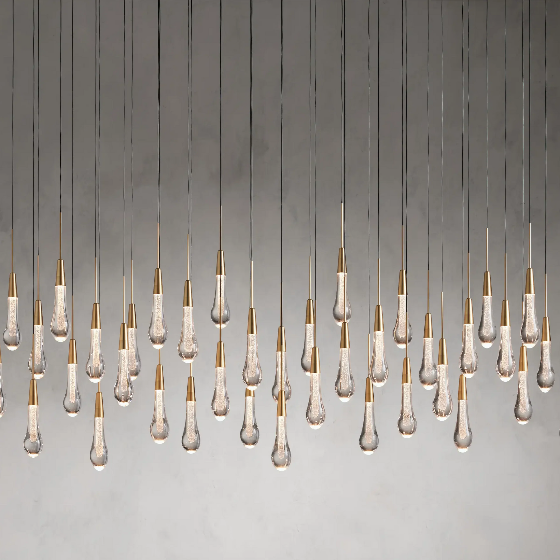 SOLITAIRE LINEAR CHANDELIER 37'' 50'' 70'' 87"W 120"W