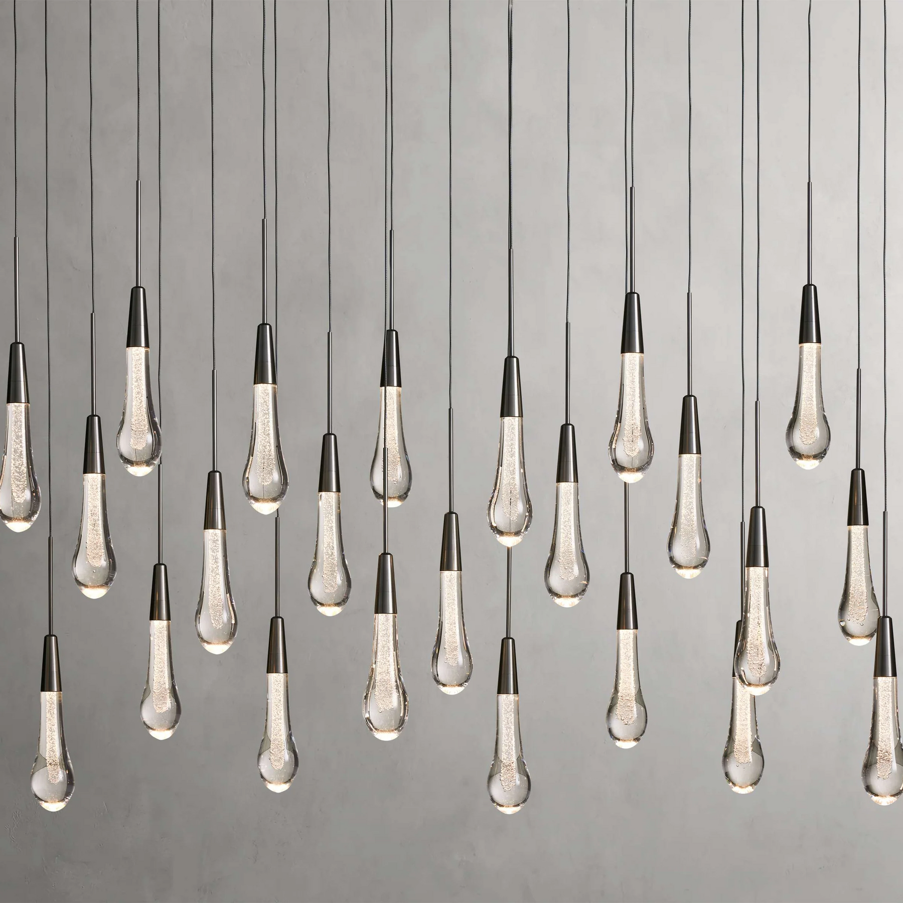 SOLITAIRE LINEAR CHANDELIER 37'' 50'' 70'' 87"W 120"W