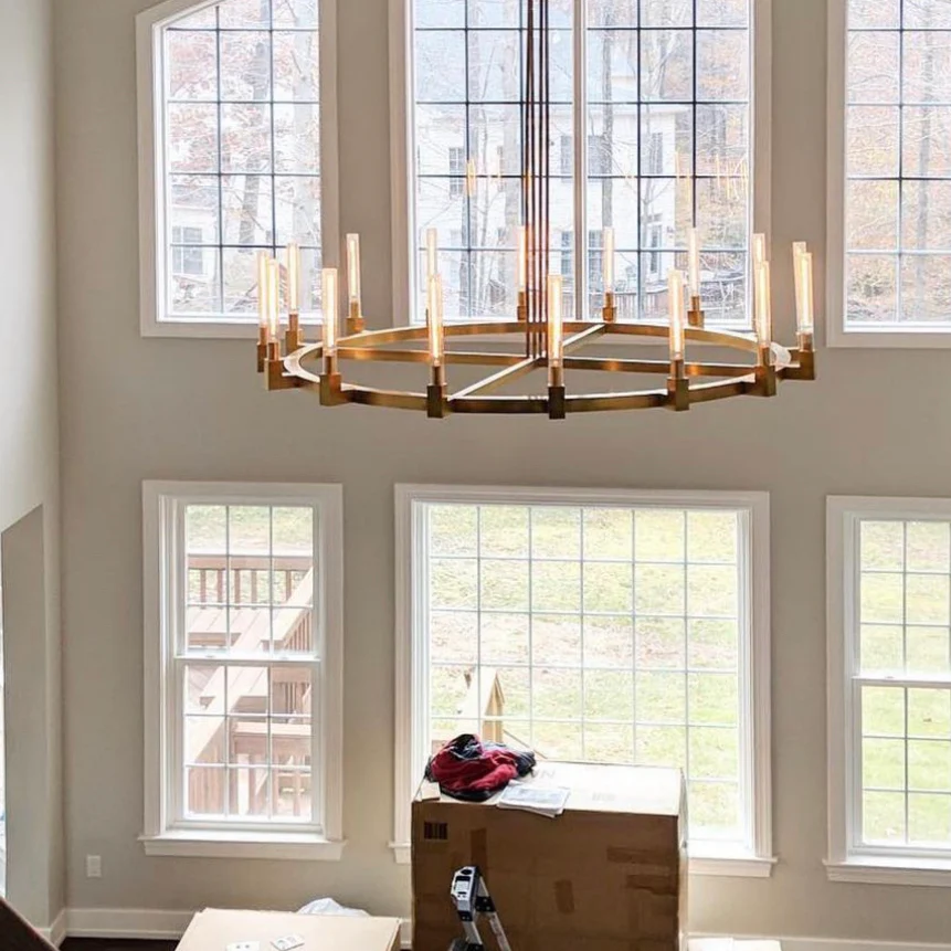 Pulse Candlestick Glass Round Chandelier