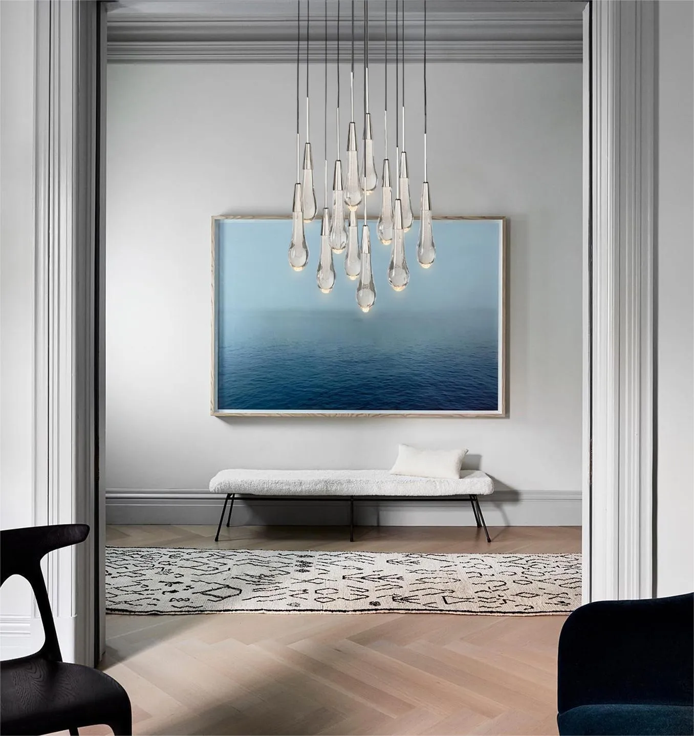 SOLITAIRE LINEAR CHANDELIER 37'' 50'' 70'' 87"W 120"W