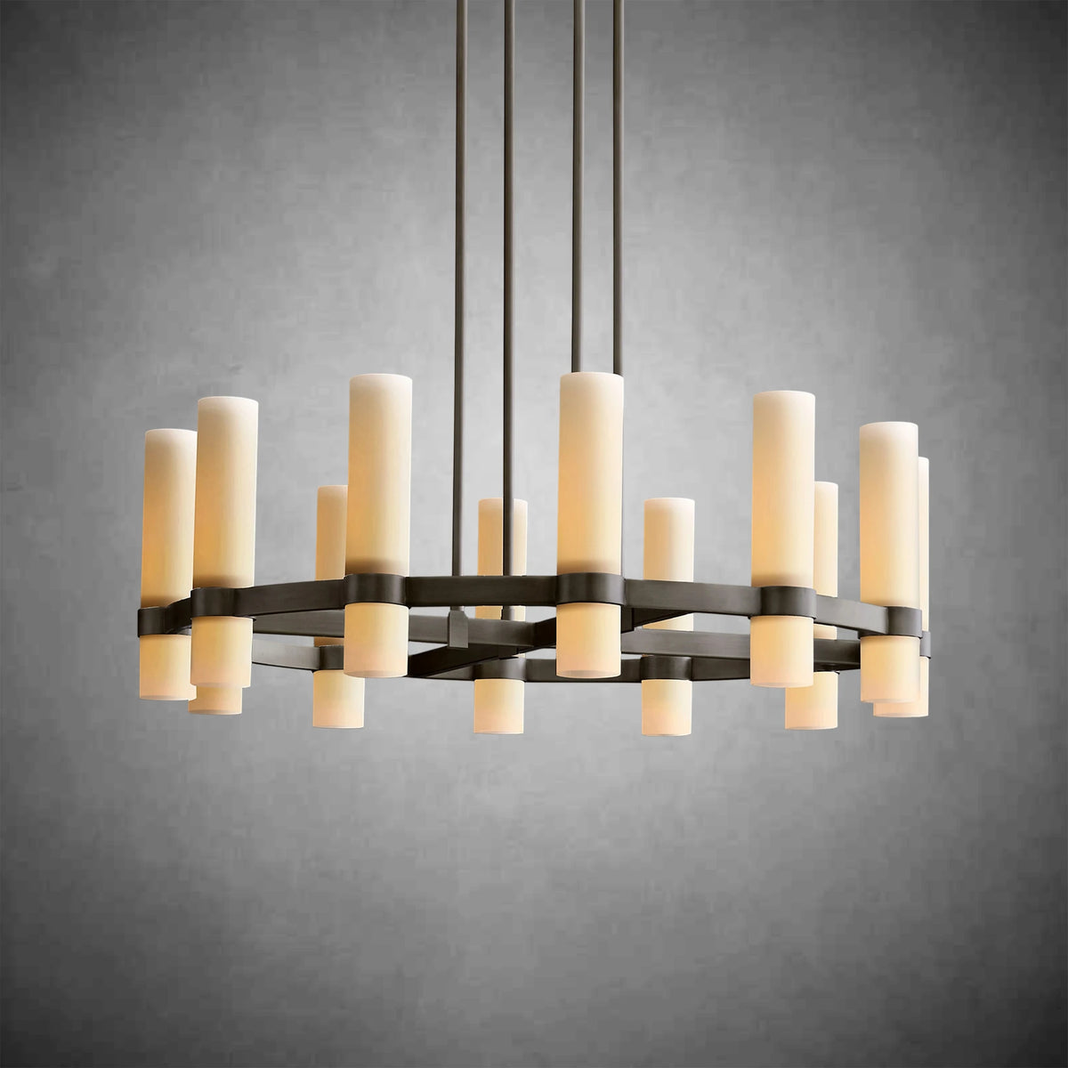 Nova Round Milk Glass Chandelier