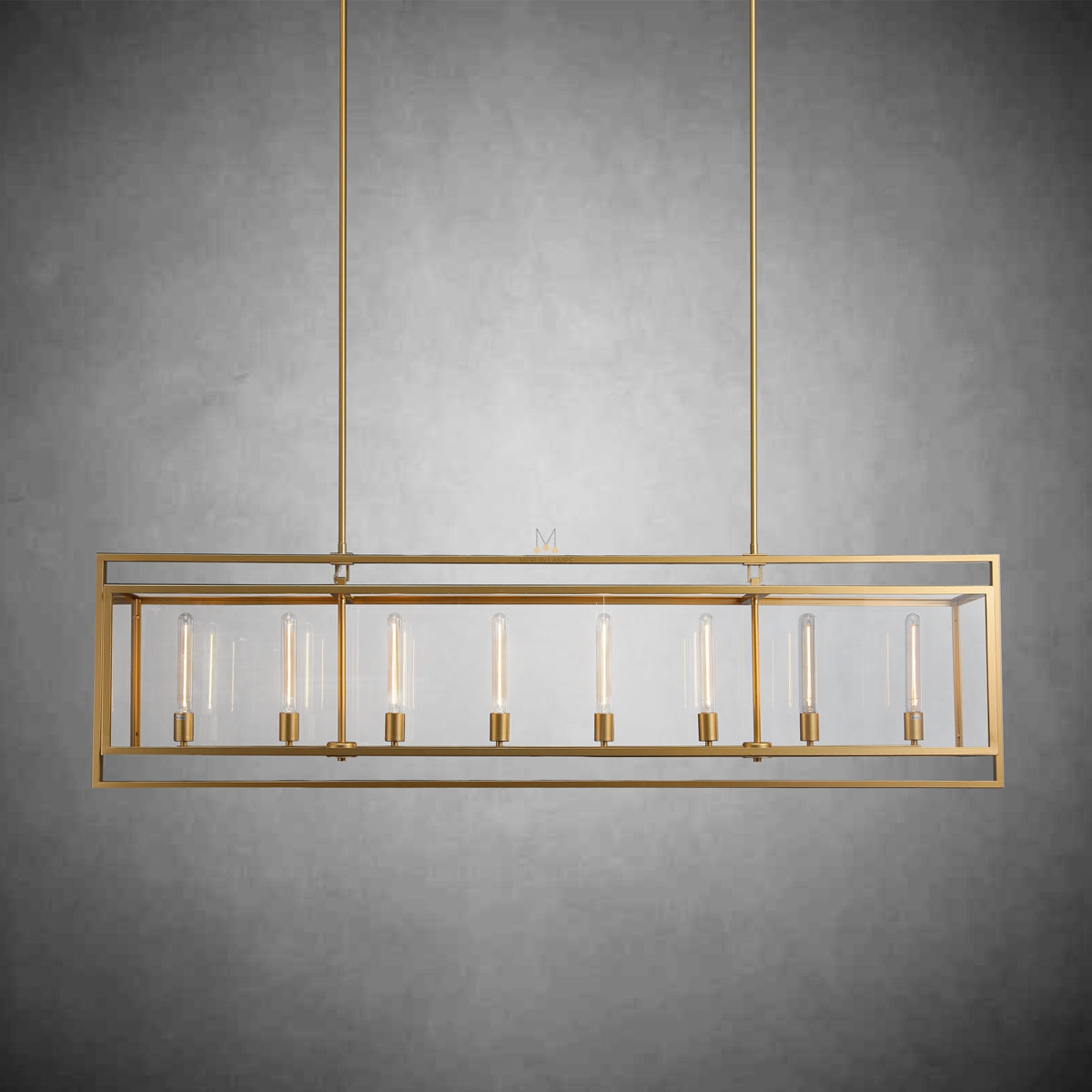 Becker Glass Retangular Chandelier for Living Room, Dining Table