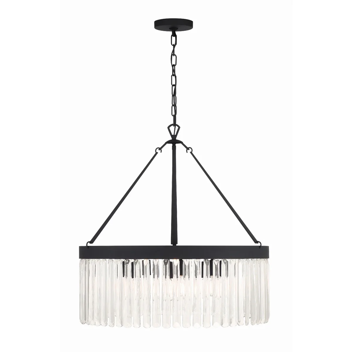 Emilie Crystal Waterfall Round Chandelier