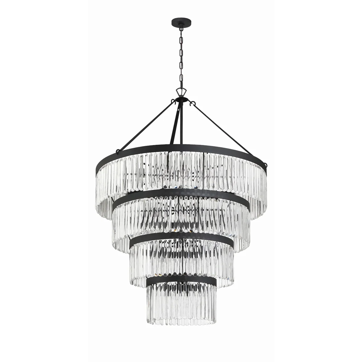 Emilie Crystal Waterfall Round 4-Tie Chandelier 22 Light 40"W