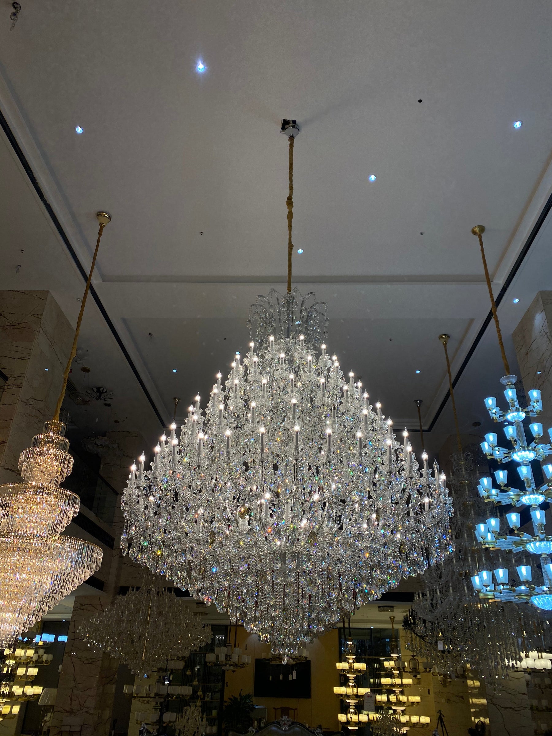 Extra Large Multi-tiered Candle Light Crystal Chandelier for Hotel/Restaurant