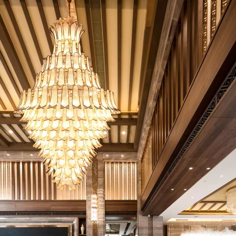Extra Large Luxury Multi-tier Gold CrystalChandelier for Stairs/Large High-ceiling Room