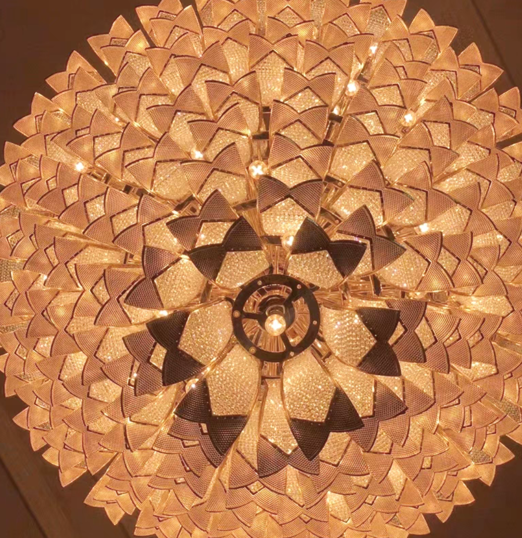 Extra Large Luxury Multi-tier Gold CrystalChandelier for Stairs/Large High-ceiling Room