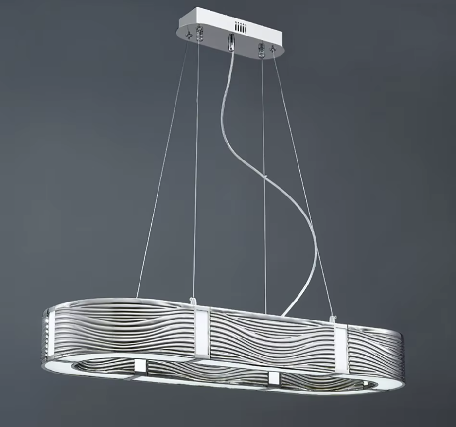 Nordic Light Luxury Chrome/Gold 0-shaped Chandelier for Living/Dining Room