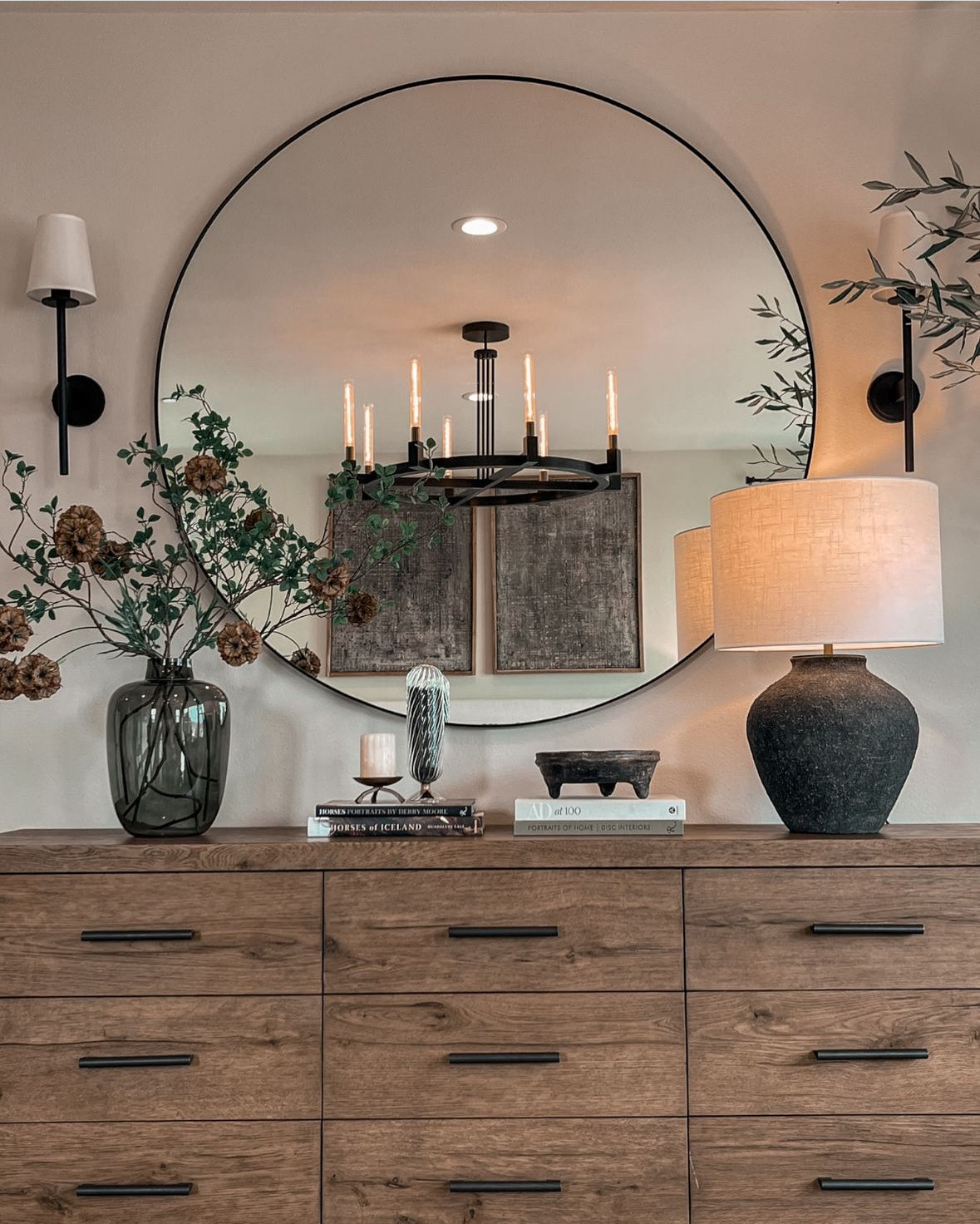 Pulse Candlestick Glass Round Chandelier