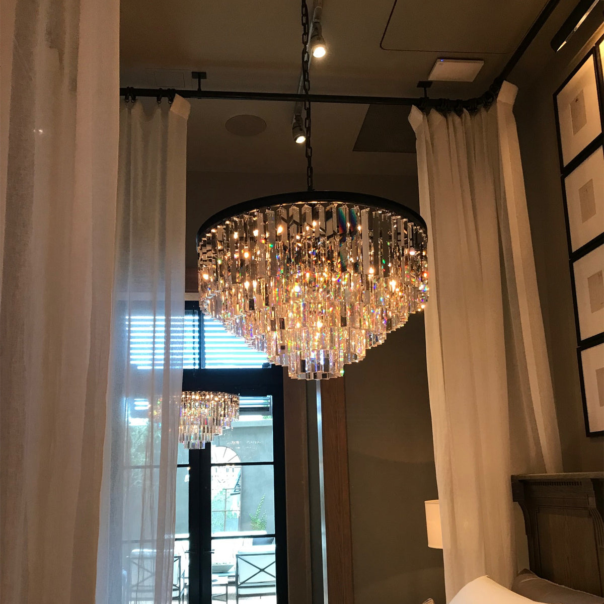 Odiana Series K9 Crystal Tiered Round Chandelier 19" 31" 43" Chandelier For Living Room Dinning Room