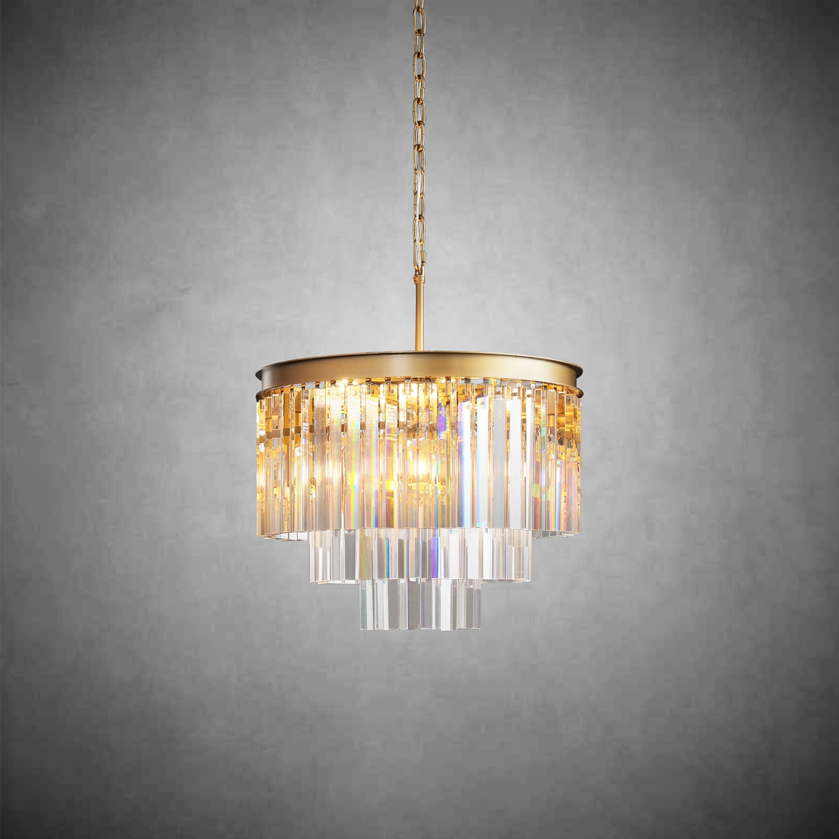 Odiana Series K9 Crystal Tiered Round Chandelier 19" 31" 43" Chandelier For Living Room Dinning Room