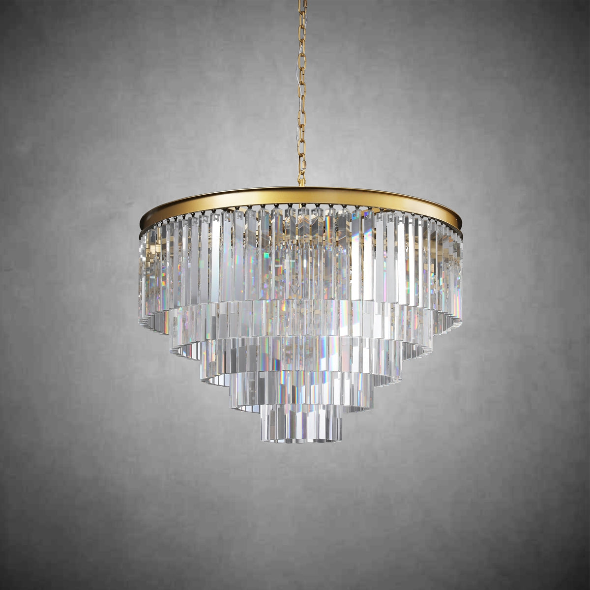 Odiana Series K9 Crystal Tiered Round Chandelier 19" 31" 43" Chandelier For Living Room Dinning Room