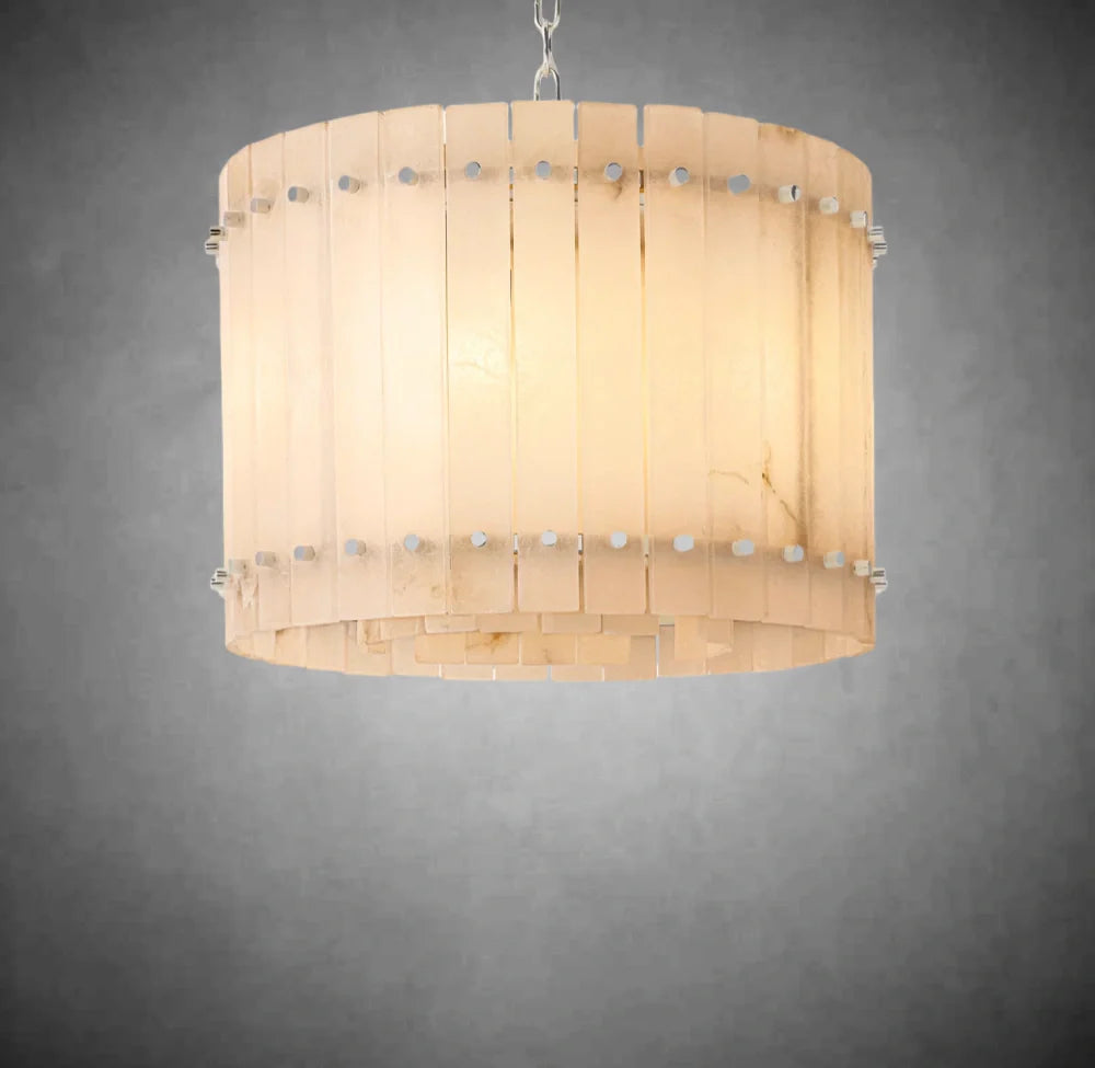 Lux Alabaster Round Chandelier