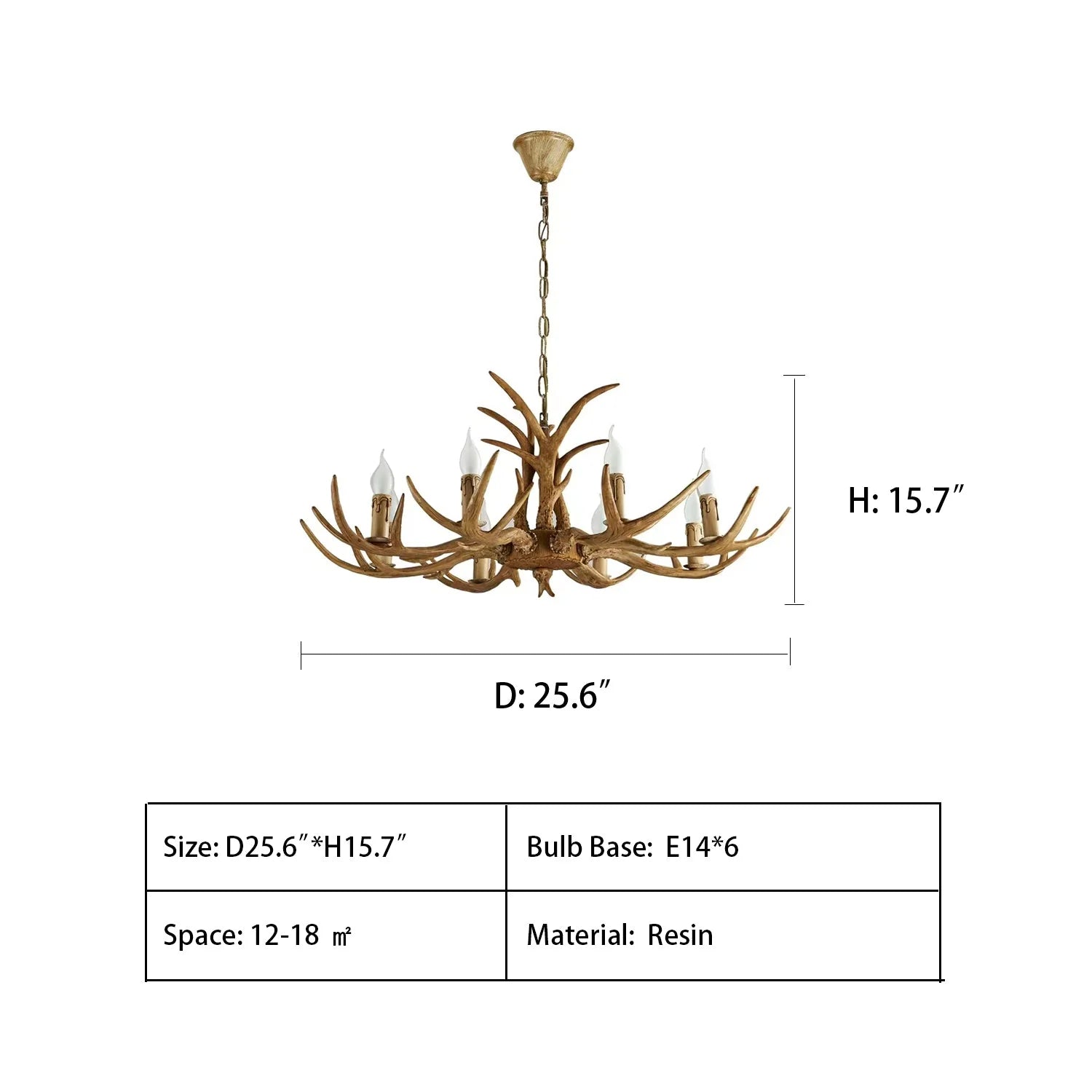 Affordable Vintage Rustic Resin Antler Candelabra Chandelier for Living Room / Restaurant / Cafe / Bar
