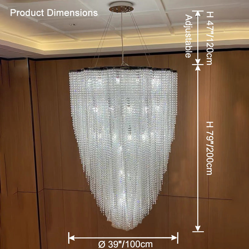 Merlin Cascading Crystal Foyer Chandelier