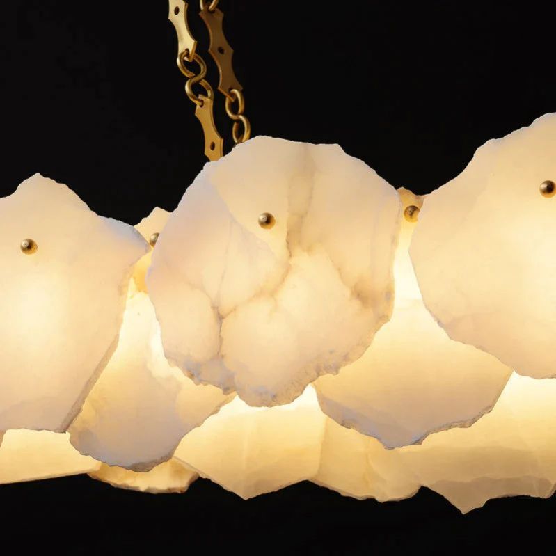 Merlin Alabaster OvalI Chandelier, Dining Room Chandelier