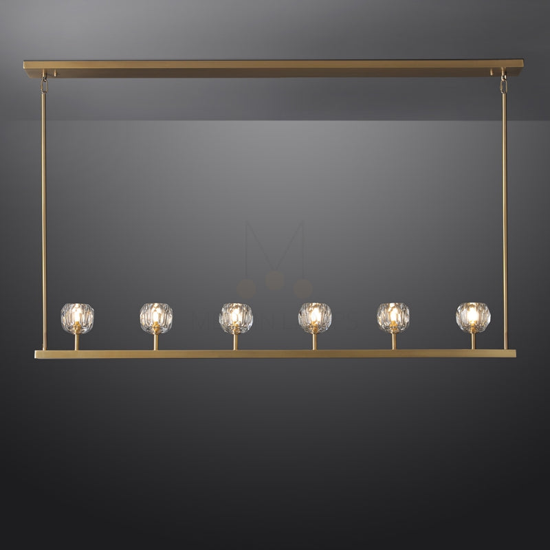 Kristal Ball Linear Crystal Chandelier, Dining Table Lamp, Kitchen Island Lamp