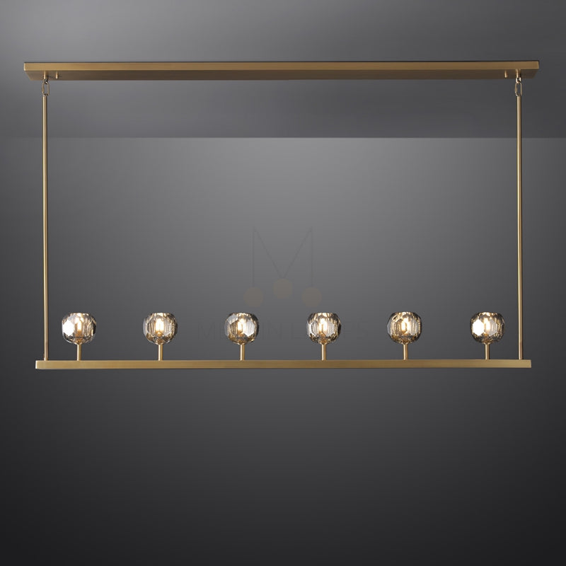 Kristal Ball Linear Crystal Chandelier, Dining Table Lamp, Kitchen Island Lamp