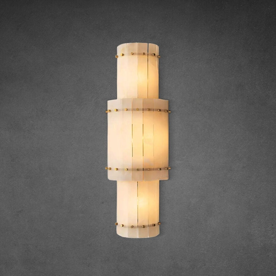 Lux Marcus Alabaster Grand Round Sconce