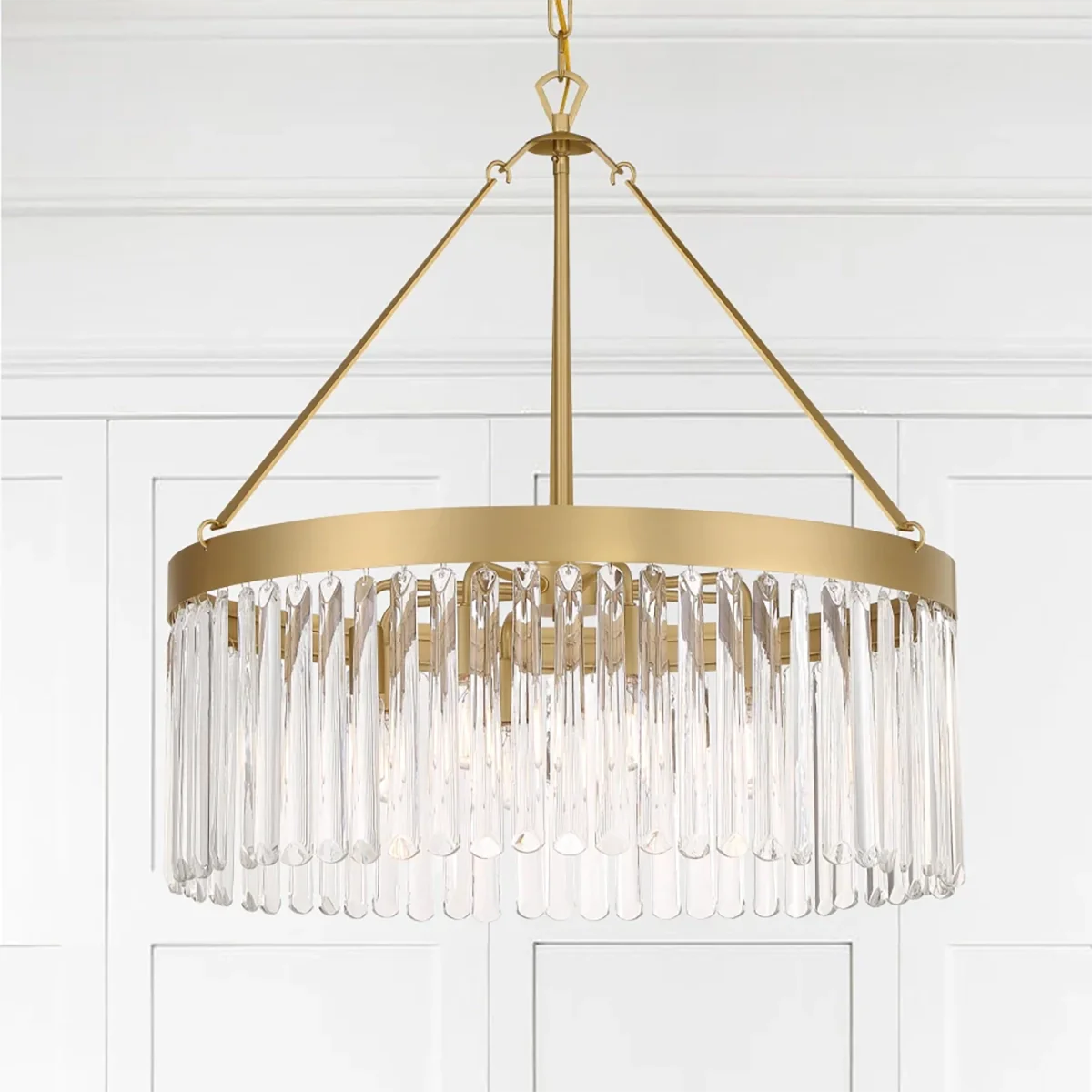 Emilie Crystal Waterfall Round Chandelier