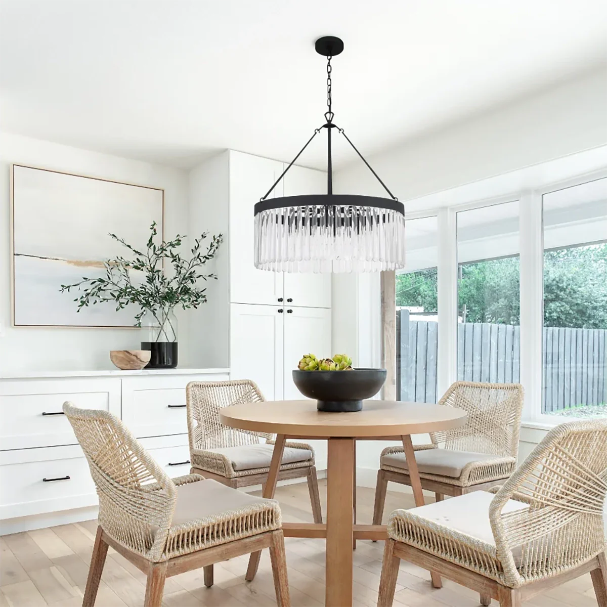 Emilie Crystal Waterfall Round Chandelier