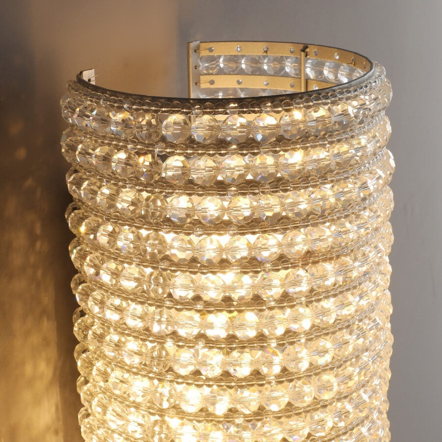 Nicolle Clear Glass Crystal Wall Sconce 21"