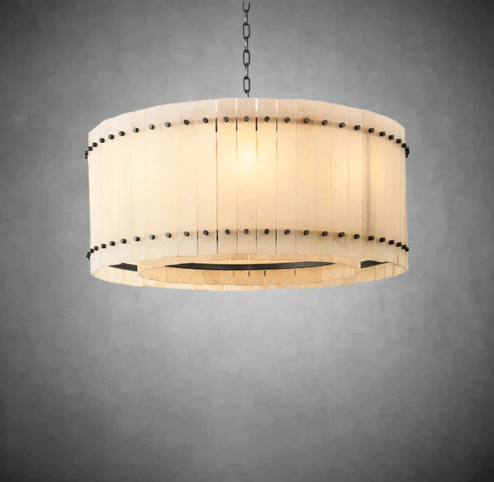 Lux Alabaster Round Chandelier
