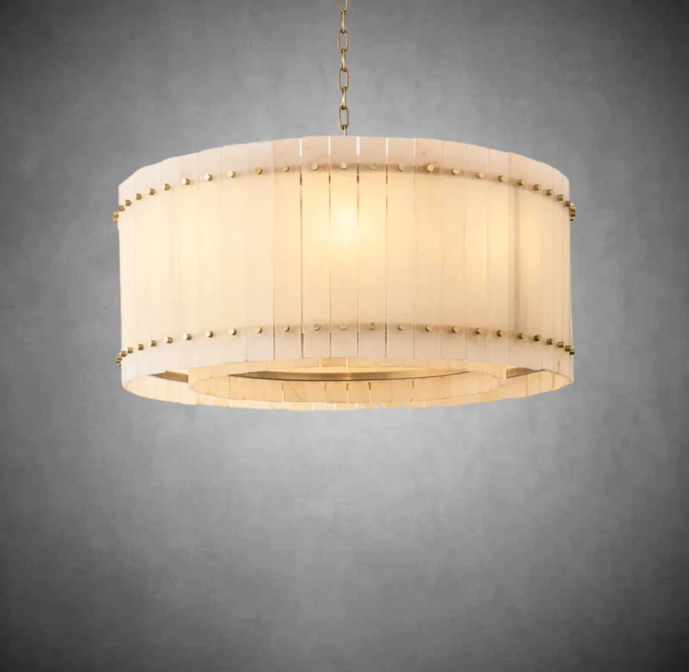 Lux Alabaster Round Chandelier