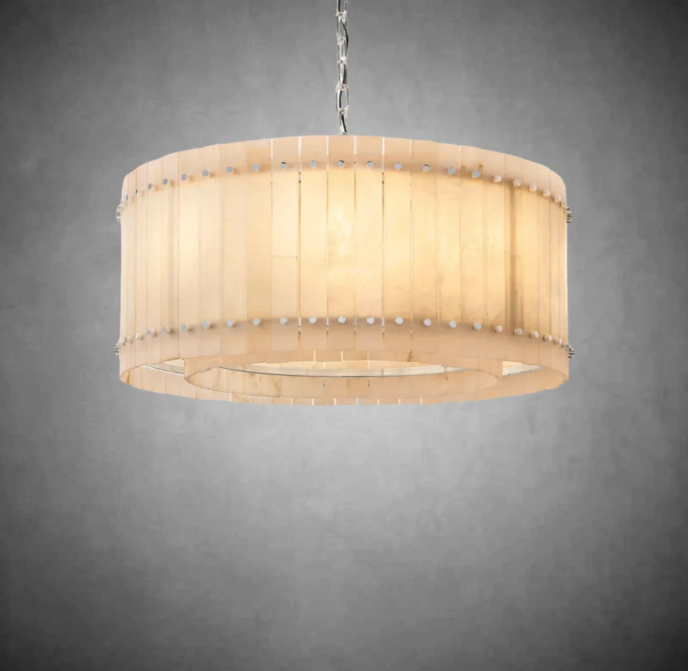 Lux Alabaster Round Chandelier