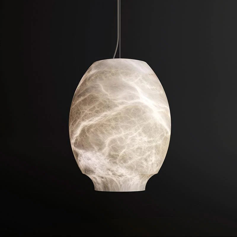 Merlin Modern Luxury Alabaster Lantern Pendant Light, Bar Pendant Light
