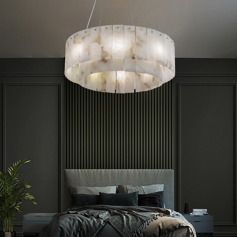 Aurelia Handcrafted White Round Chandelier, Living Room Chandelier
