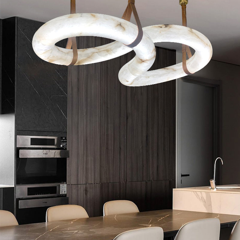 Merlin Beverly Designer Contemporary Alabaster Chandelier for Living Room