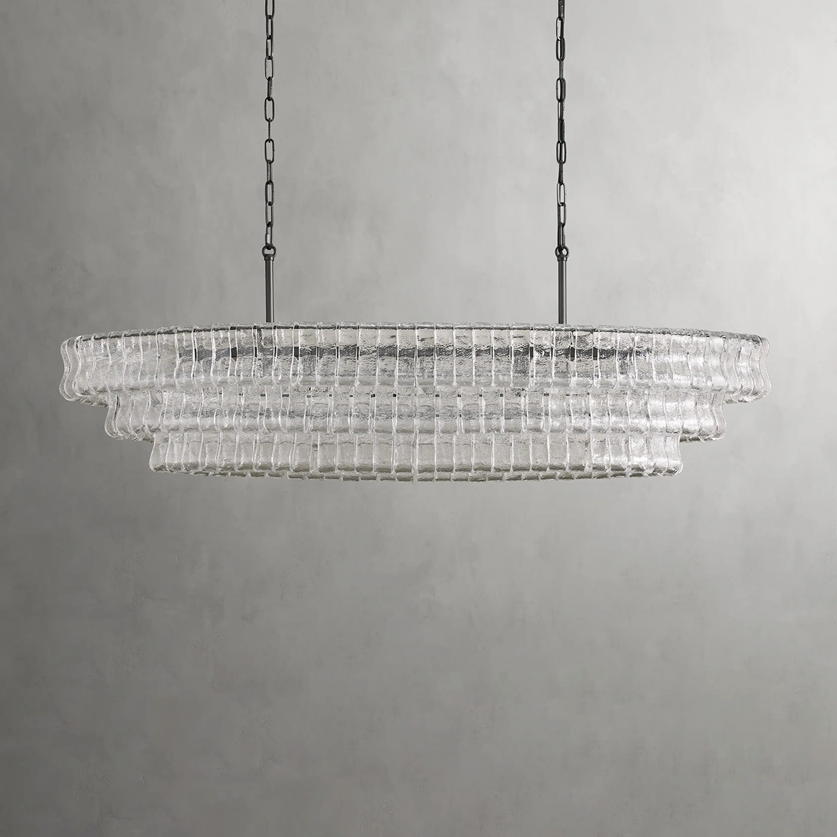 Ghiaccio Glass Oval Chandelier 54''65''