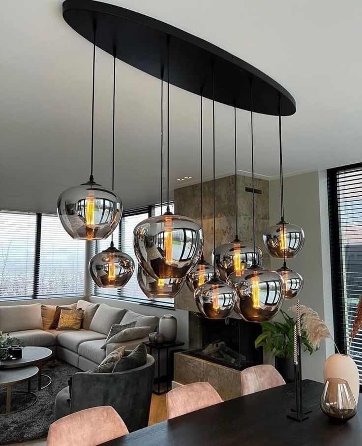 Modern Smoke Gray Glass Lamp Designer Chandelier for Cafe/Kitchen Island/Dining Room Style B