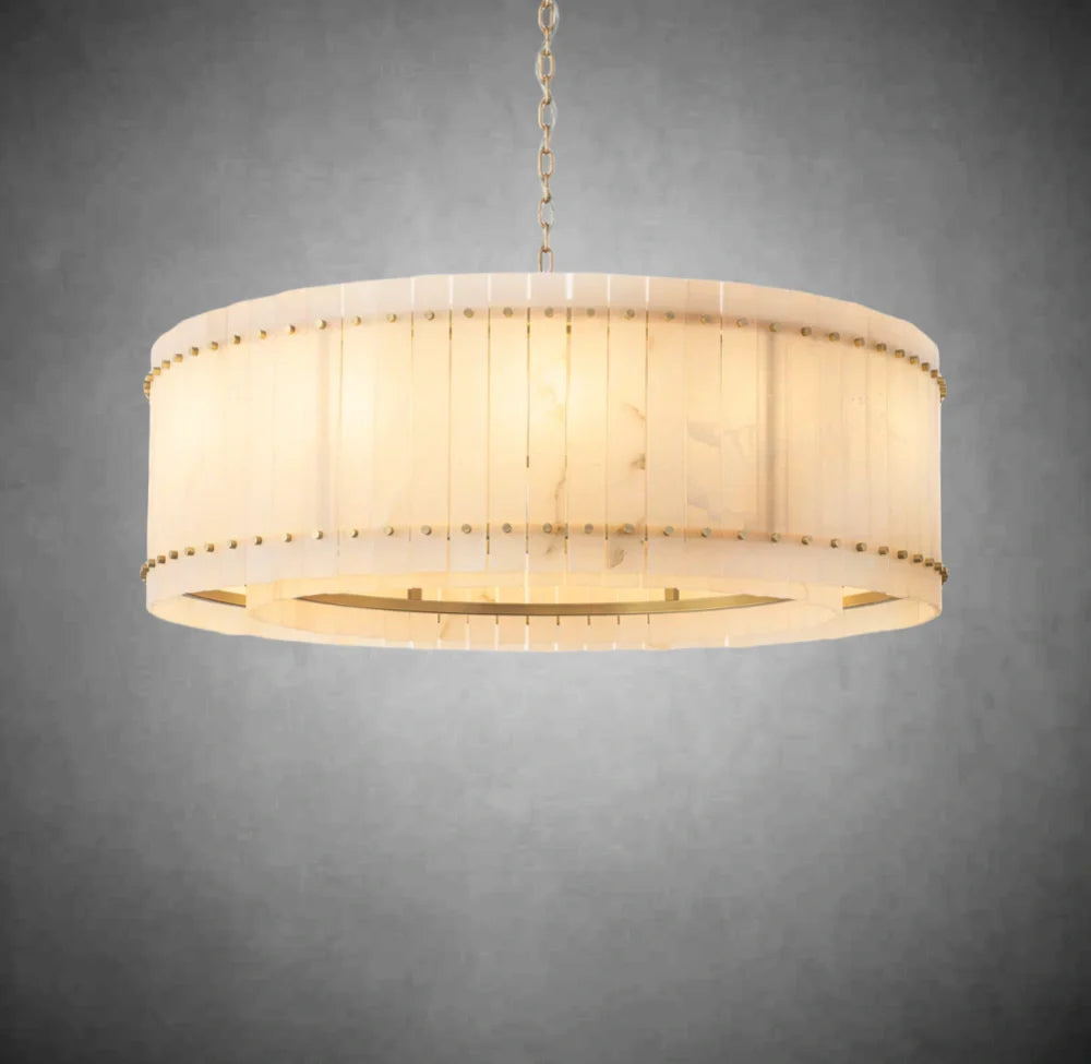 Lux Alabaster Round Chandelier